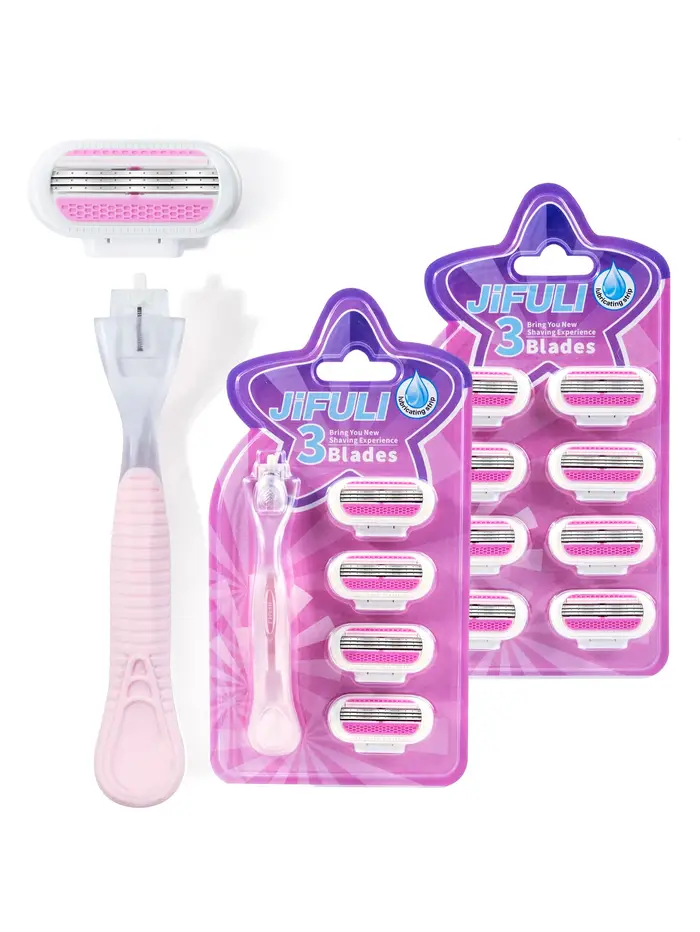 JiFULI femmes Bikini manuel sécurité rasoir épilation rasage 3 couches en acier inoxydable lame remplaçable tête