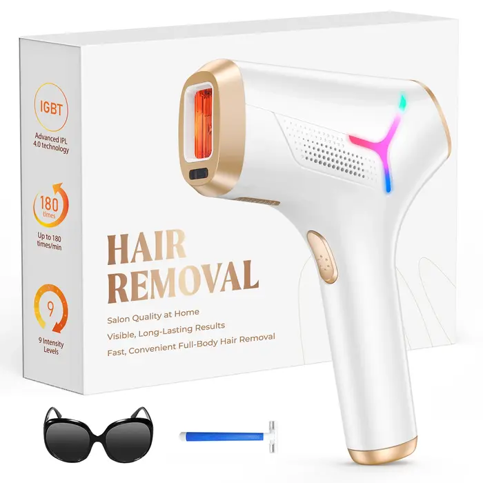 NOUVEAU Appareil d'épilation IPL ultra-rapide, flash 0,12s, épilateur laser permanent, 9 niveaux, ép