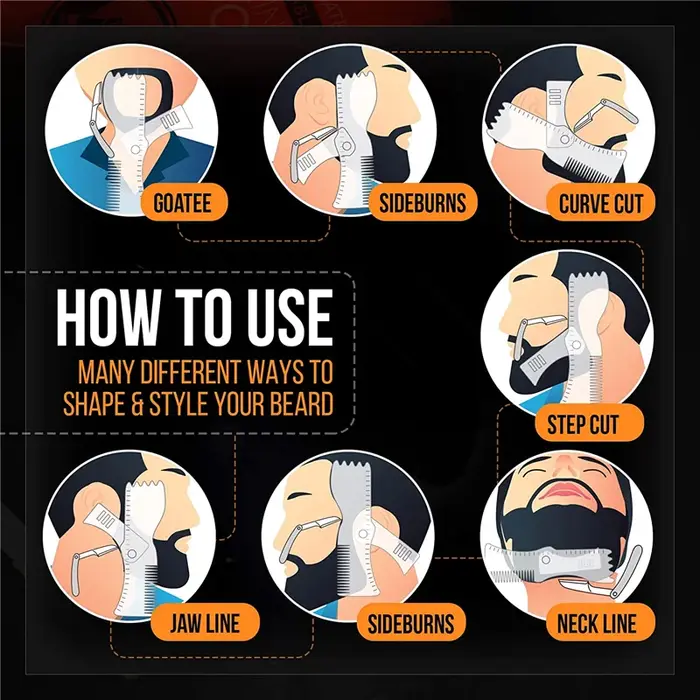 Kit de modelage de barbe – Outil complet de mise en forme et de coiffage – Shaper réglable