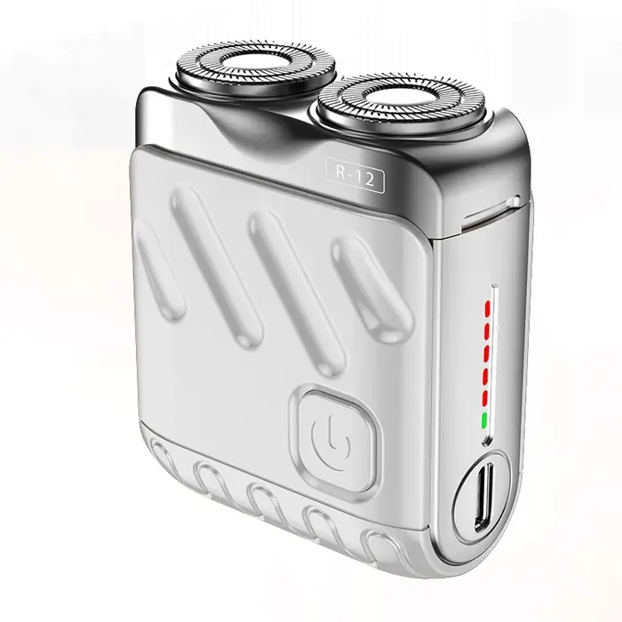 Hommes Mini rasoir électrique double tête étanche type-c Rechargeable rasoir voyage rotatif rasoir P