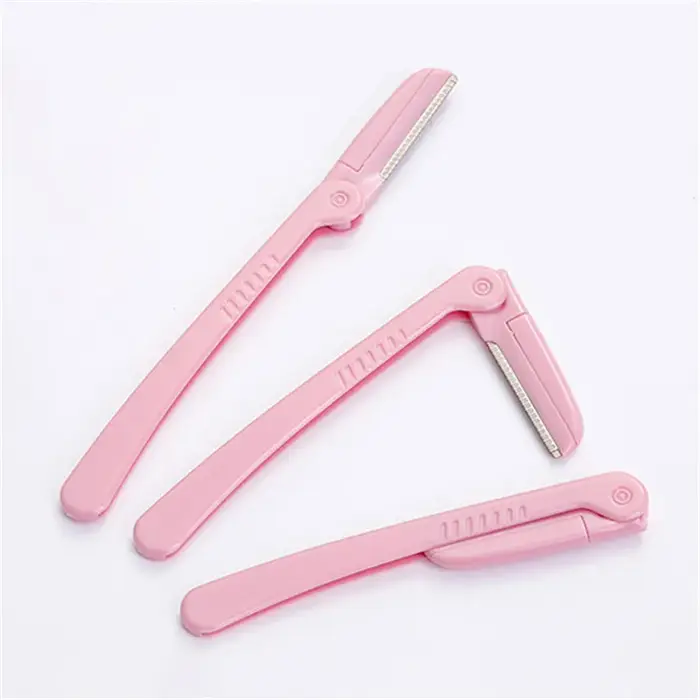 Tondeuse à sourcils pliante rose