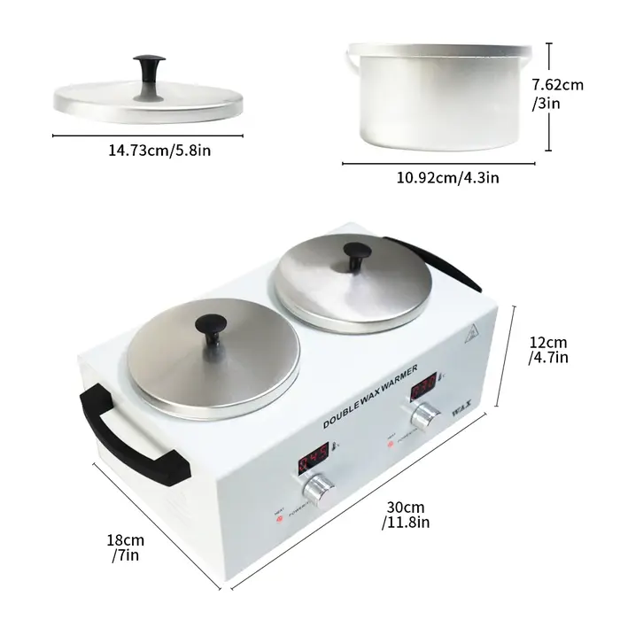 Chauffe-cire électrique à double pot avec écran LED