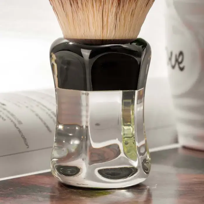 Yaqi Robin – brosse de rasage humide pour hommes, cheveux synthétiques, manche transparent
