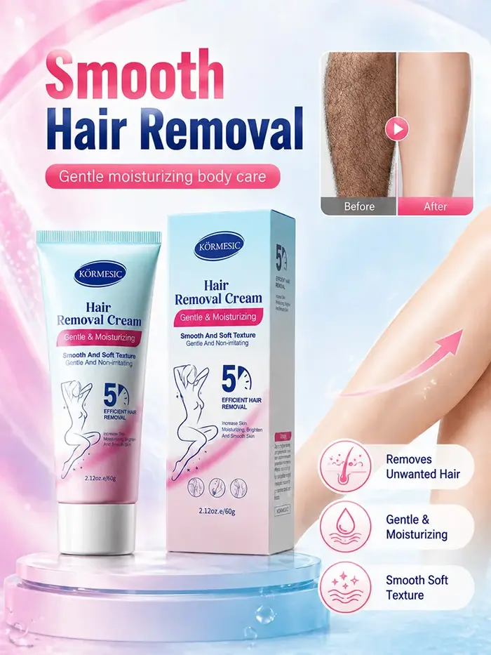 Crème dépilatoire pour le corps, crème dépilatoire douce, hydratante, pour une peau lisse, soin pour femmes et hommes, jambes, bras, aisselles, usage quotidien.