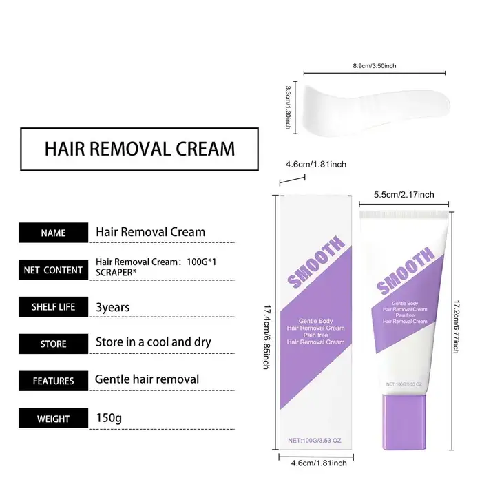 Kit de Crème Dépilatoire Douce et Apaisante pour le Corps