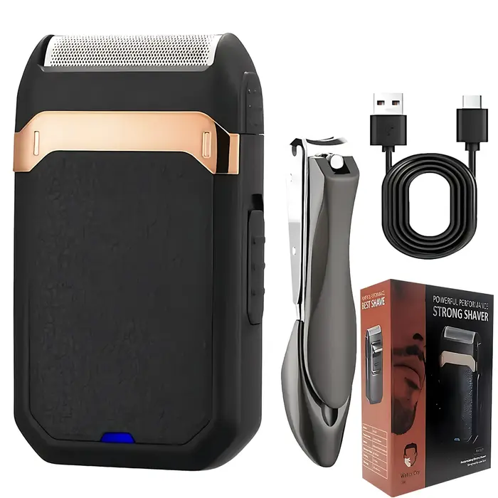 Rasoir à barbe tondeuse à favoris électrique pour homme avec coupe-ongles batterie au Lithium Rechargeable