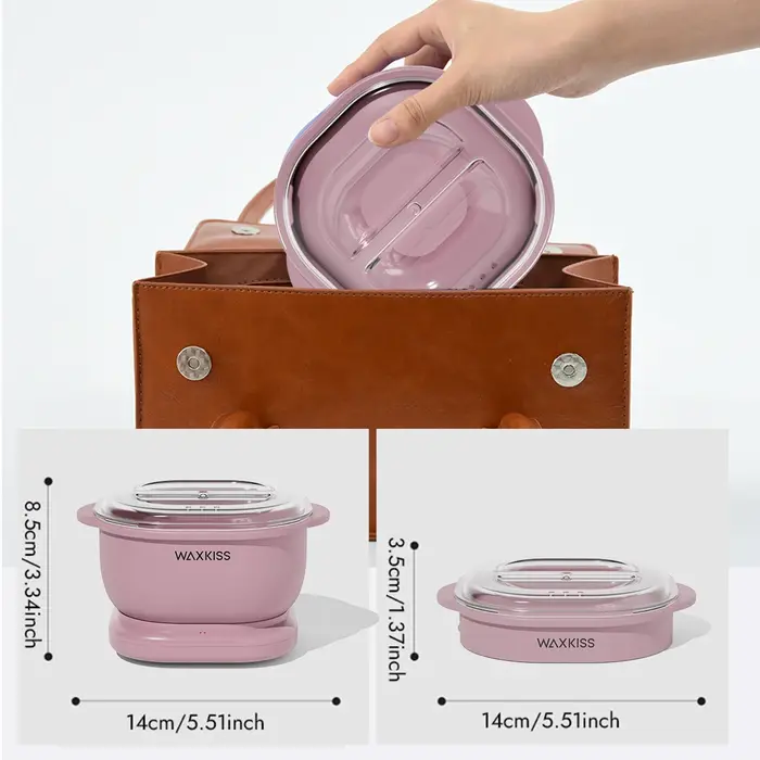 Kit chauffe-cire en silicone pliable WXKISS 15 pièces avec cire végétale naturelle pour l'épilation du corps entier