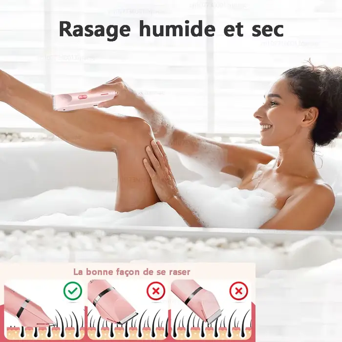 Rasoirs électriques pour femmes 2 en 1 rasoir électrique pour tondeuse pubienne IPX7 étanche utilisation humide et sèche