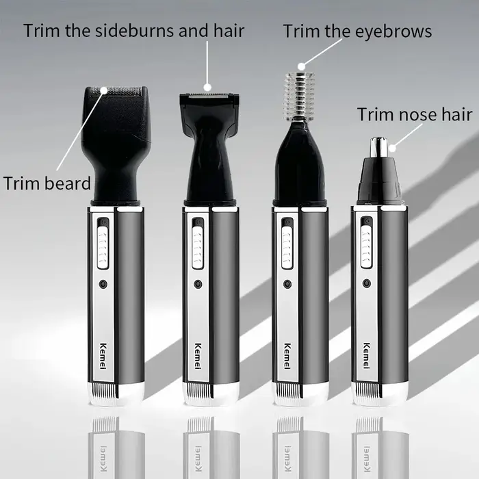 Kemei KM-6630 4 en 1 nez sourcils cheveux tondeuse à barbe rasoir électrique Rechargeable nez oreill
