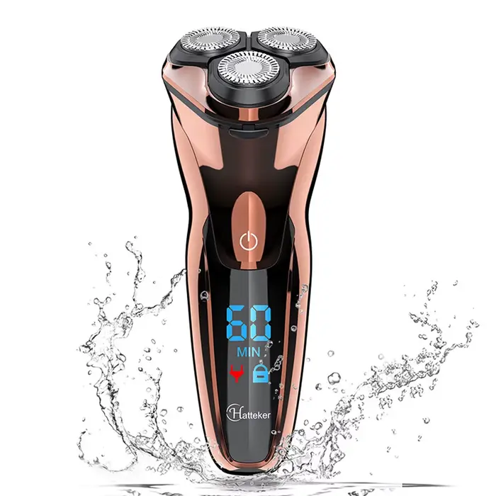 Rasoir électrique Hatteker pour hommes, kit de toilettage, étanche, écran LED numérique, rechargeabl