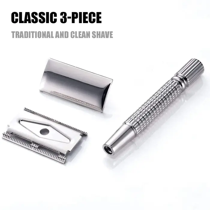 BAILI rasoir de sécurité classique Double bord avec 1 lame en platine pour hommes femmes barbe jambe main aisselle rasage humide BR131T