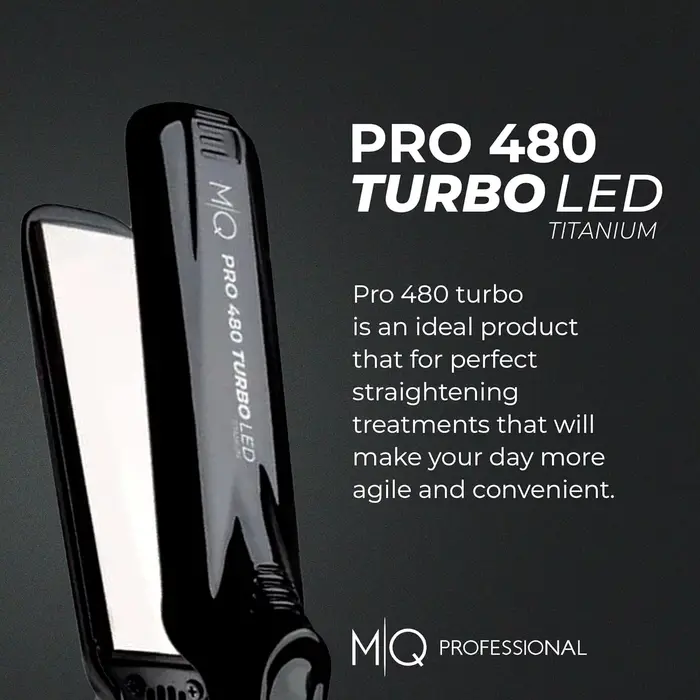 Fer à lisser professionnel MQ en titane plat Bivolt 480 ° Conception anatomique F Turbo, ultra-lisse