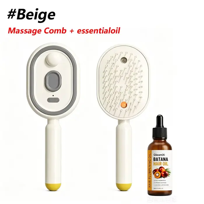 Brosse à cheveux électrique pulvérisatrice et massante, brosse à cheveux électrique à vapeur pour so