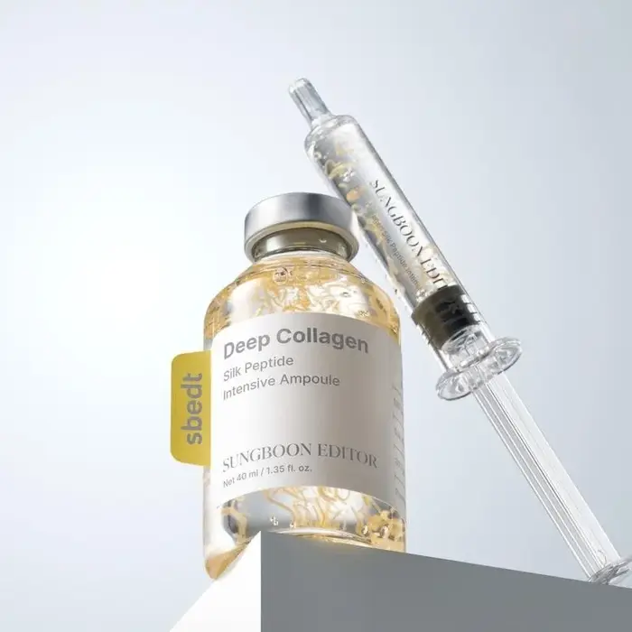 Kit de soin de la peau coréen Sbect - Ampoule de collagène en soie à action profonde, crème stimulante en sérum, crème en capsules au rétinol, éclaircissant