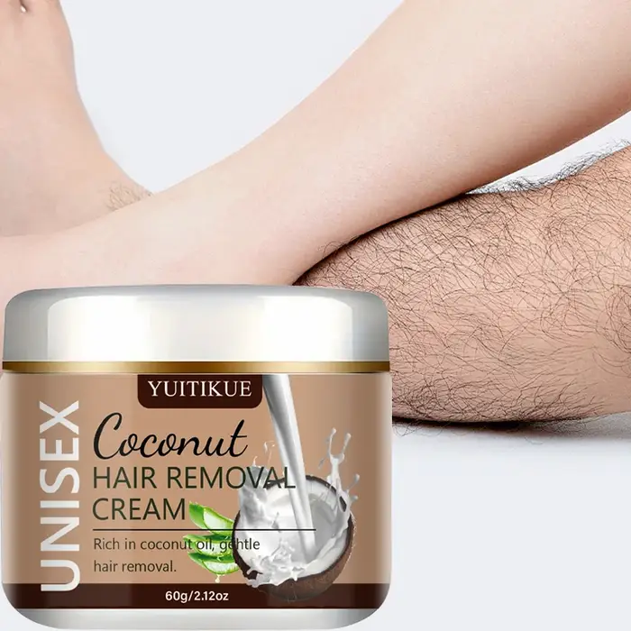 Crème dépilatoire à la noix de coco unisexe YUITIKUE - Dissout les racines des poils