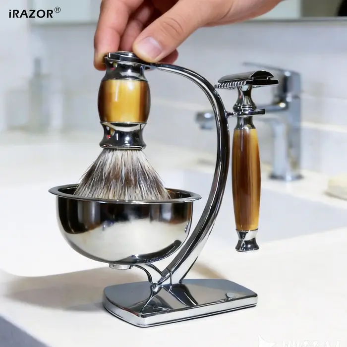 Kit de rasoir à double tranchant iRAZOR Classic pour homme avec 10 lames