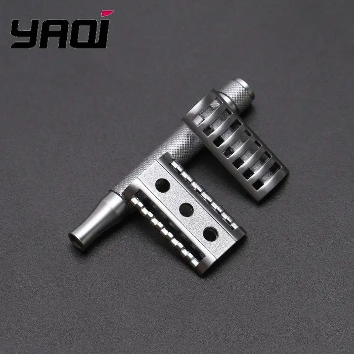 Rasoir de sécurité pour homme 2026 YAQI KNIGHT-HELMET avec manche en acier inoxydable et tête