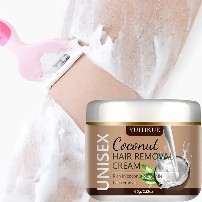 Crème dépilatoire à la noix de coco unisexe YUITIKUE - Dissout les racines des poils