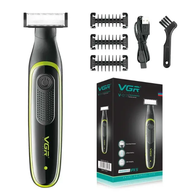 VGR une lame étanche cheveux tondeuse à barbe corps pubien Bikini rasoir Facial électrique