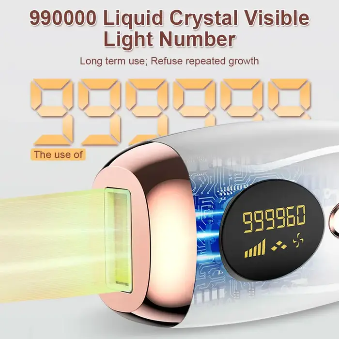 Épilateur laser indolore, épilation en continu, visage, bras, jambes, ligne de bikini, indolore et efficace, IPL, 999999 flashs