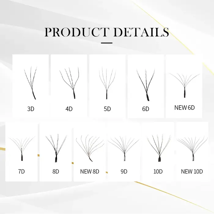 3DW/4DW/5DW/6DW/NOUVEAU 6DW/7DW/8DW/NOUVEAU 8DW/9DW/10DW/NOUVEAU 10DW Extension de cils pour le maquillage