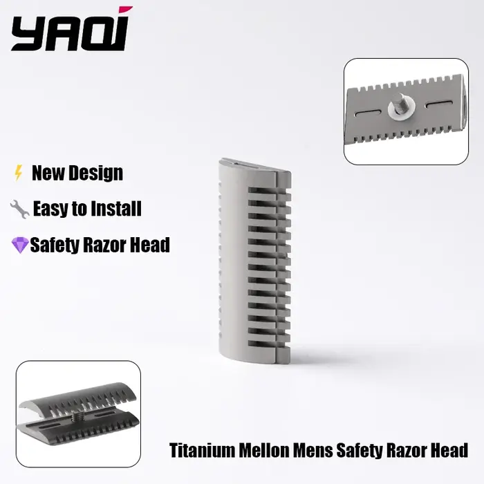 Nouveauté 2026 ! Tête de rasoir de sécurité YAQI Titanium Mellon pour hommes