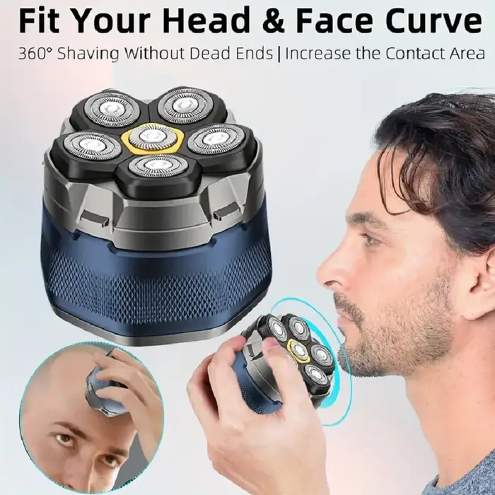 Rasoirs électriques pour hommes chauve, rasoir magnétique 6D, tondeuse à cheveux, Rechargeable par U
