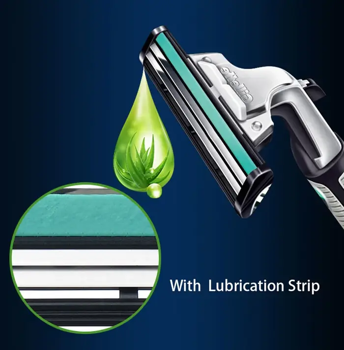 Gillette Vector 2 rasoir pour hommes lames portables Double couche avec bande de lubrification à l'aloe Vera