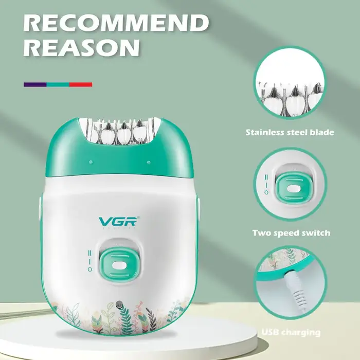 Original VGR Rechargeable femmes épilateur électrique femme épilateur pour visage Machine d'épilatio