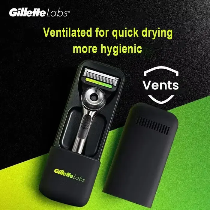 Boîte de voyage pour rasoir Portable, adaptée aux rasoirs Gillettte Labs, Anti-poussière, Anti-chute, mallette de rangement pour rasoir en plastique et Silicone de haute qualité
