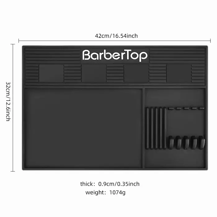 Plateau magnétique pour barbier à 6 emplacements, organisateur d'outils pour coiffeur, tapis de tabl