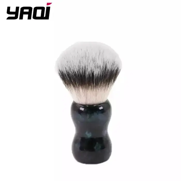 YAQI – brosse de rasage en poils synthétiques émeraude de nuit pour hommes, manche en résine, 26mm