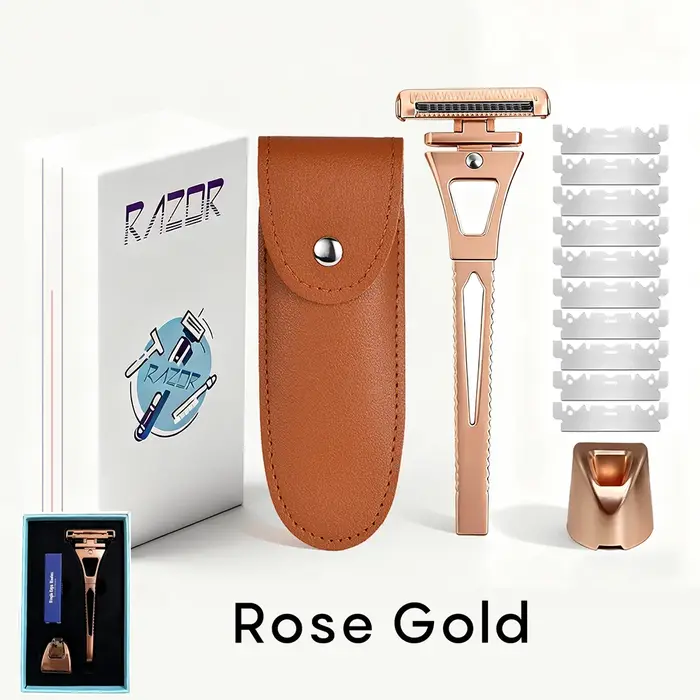 Shavcooo Glide Pro 4D rasoir de sécurité tête rotative en acier inoxydable