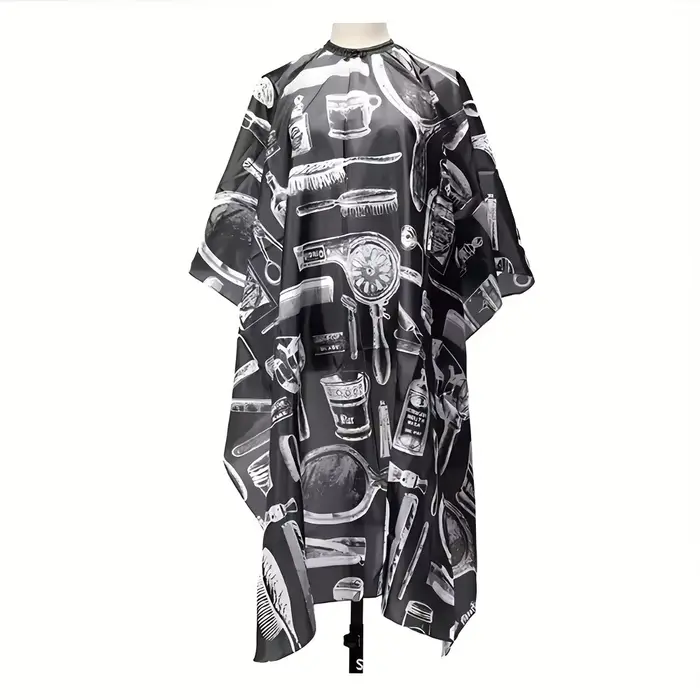 Cape de barbier professionnelle pour la coiffure – Bavoir imperméable et antiadhésif pour permanente