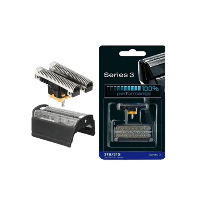 Lame de rasoir noire 31B compatible avec les rasoirs Braun anciens des séries 3-Control