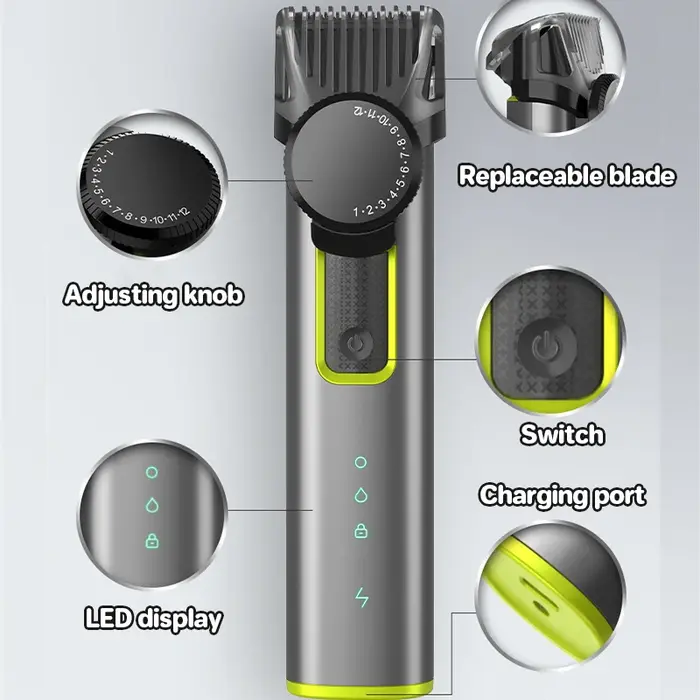 Tondeuse à barbe électrique sans fil pour hommes