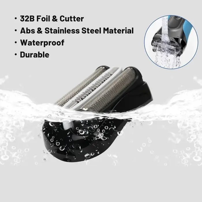 Tête de remplacement 32B de haute qualité compatible avec les rasoirs électriques Braun Series 3 3000s 3010s 3020s 3030s 300s 301s 310s 320s