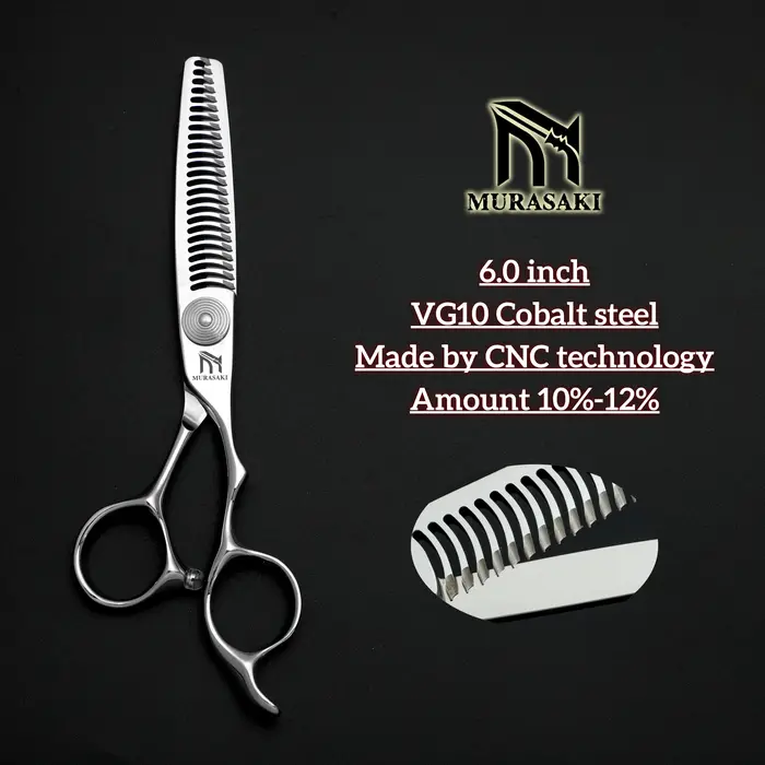 Ciseaux de barbier professionnels de 6.0 pouces, ciseaux amincissants pour cheveux à technologie CNC