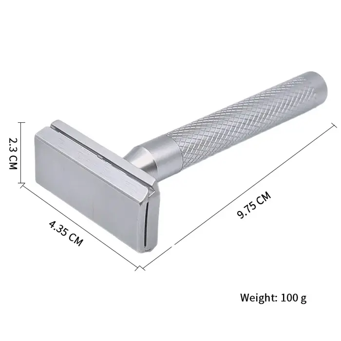 Rasoir de sécurité à double tranchant en acier inoxydable 316L avec 5 lames de rechange 30 ° Rasoirs