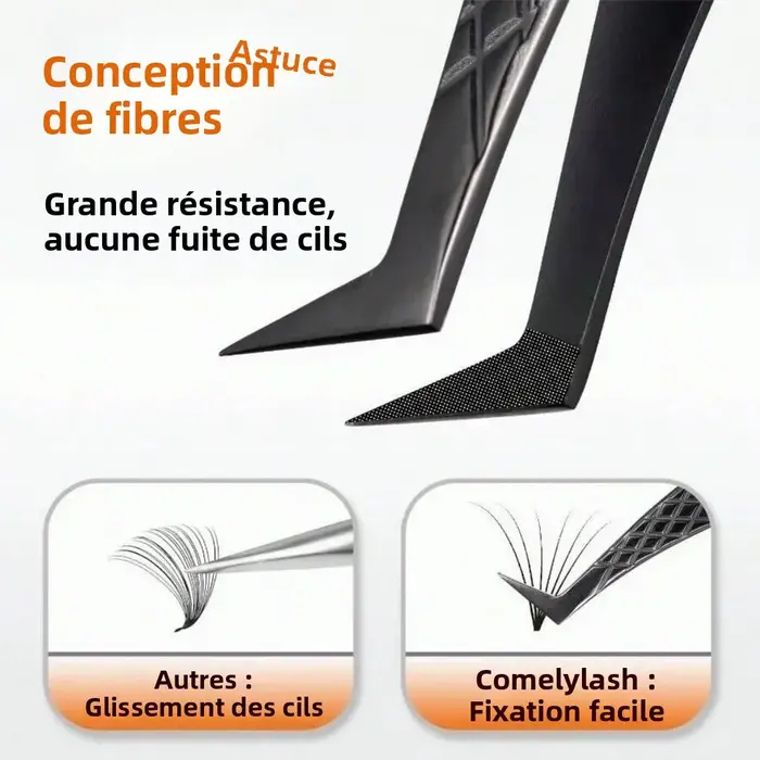 3 pièces ensemble pince à cils professionnelle titane tête incurvée faux