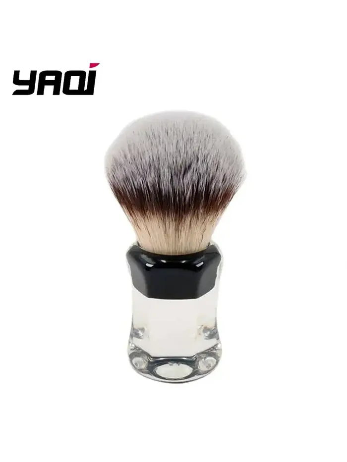 YAQI Robin cheveux synthétiques poignée transparente hommes brosse de rasage humide hommes produits de rasage
