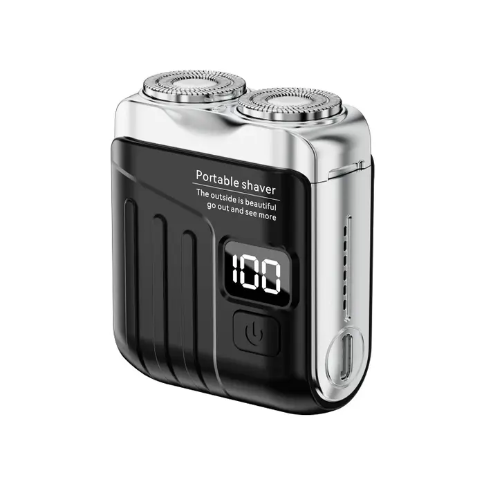 Rasoir électrique hommes tondeuse à barbe utilisation sèche et humide double lames rasoir USB Rechargeable Mini Portable visage barbe rasoir pour voyage à la maison