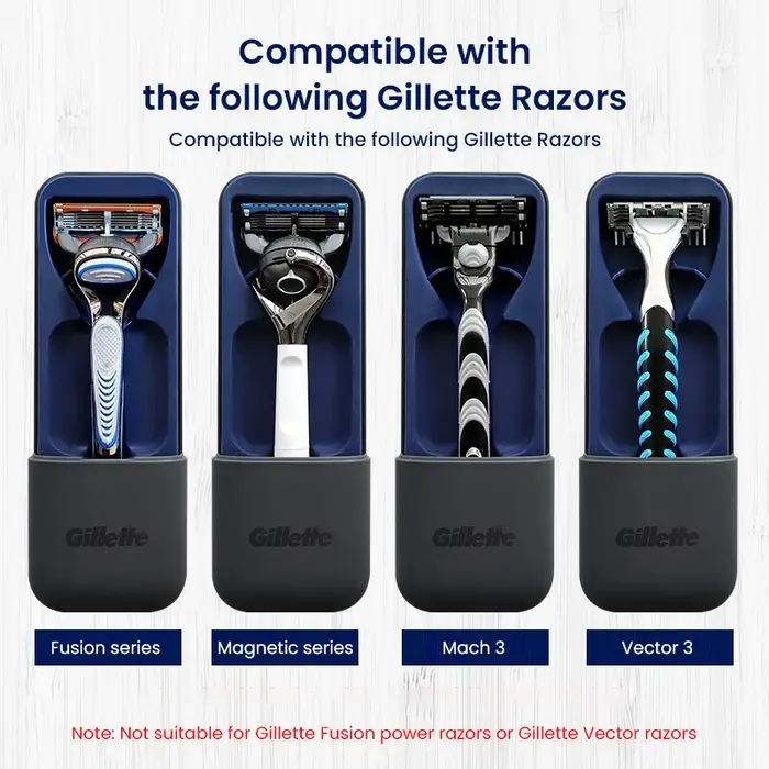 Étui de voyage magnétique noir pour rasoir de marque Gillette, Compatible avec la série Fusion/magné