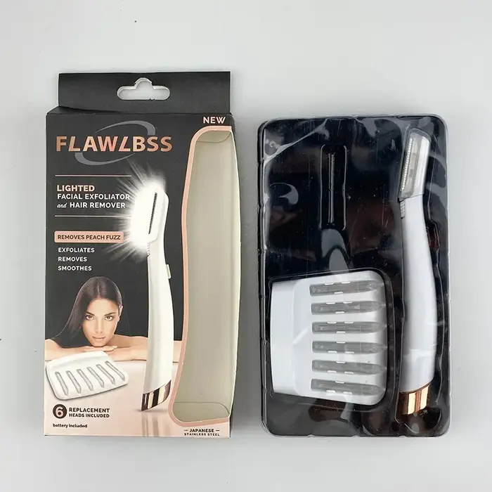 Tondeuse à sourcils électrique avec lumière LED