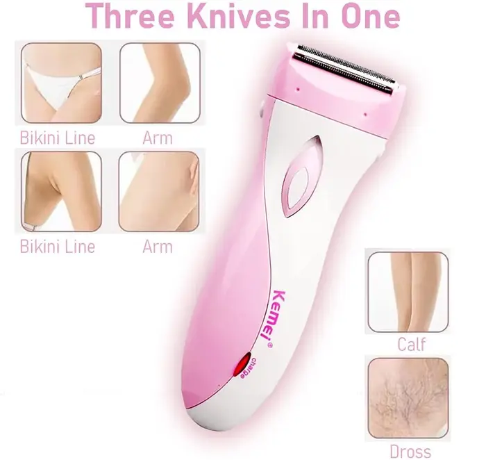 Kemei KM-3018 Électrique Rechargeable Dame Rasoir Épilateur Indolore Rasage Laine Grattage UE Pour Tout Le Corps