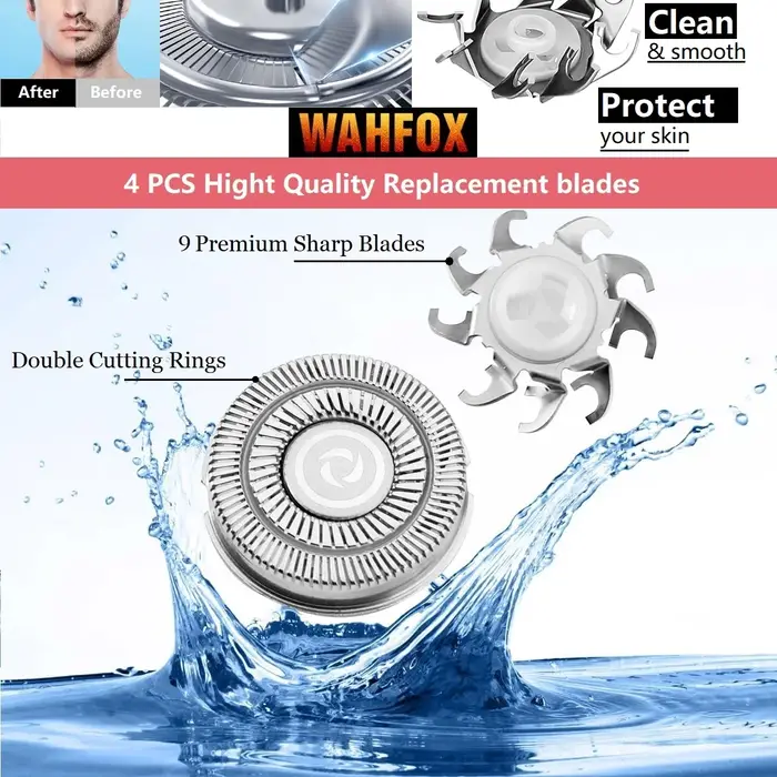 WAHFOX tête rasoir lames de rechange pour SKULL SHAVER Pitbull Carver PRO 4