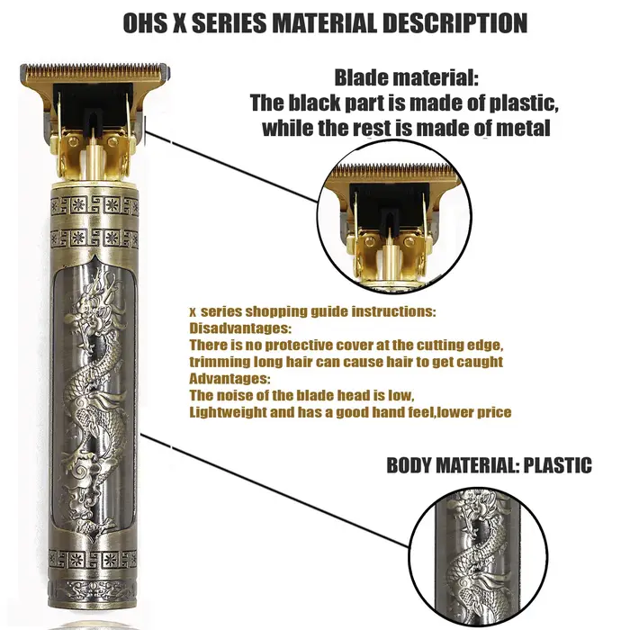 Tondeuse-Tondeuse à cheveux électrique professionnelle sans fil Dragon Vintage T9