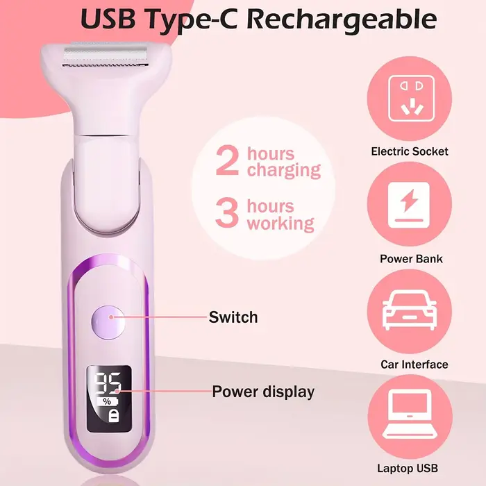 Rasoir électrique 5 en 1 pour femmes