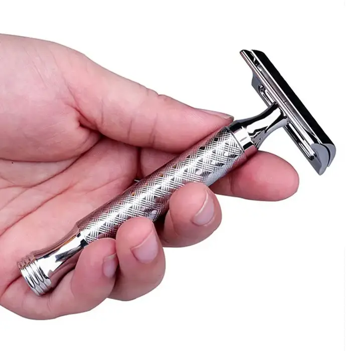 Rasoir manuel en acier inoxydable pour homme, rasoir de sécurité classique à double tranchant, CNC S