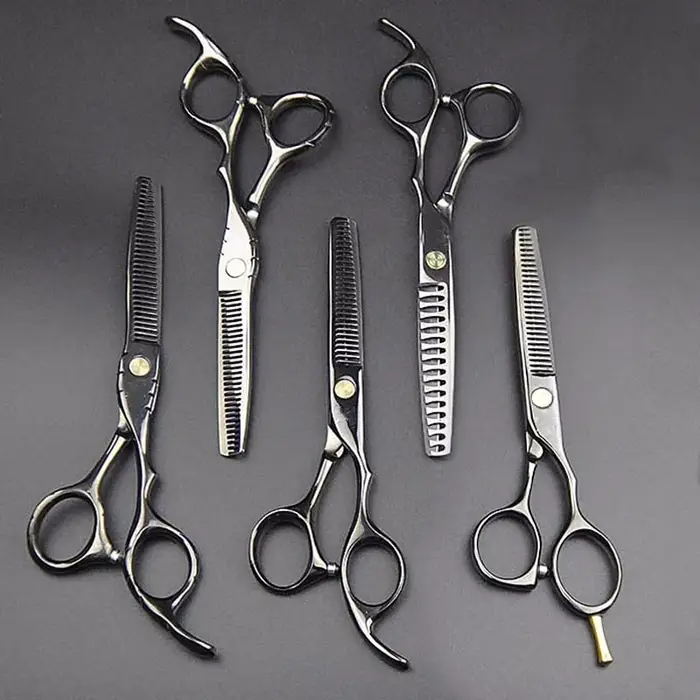 Ciseaux professionnels de barbier Qlating en titane japonais 440C, pour coiffeur 5.5 / 6.0, ciseaux 